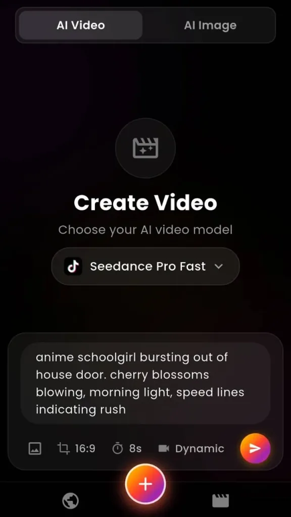 VIBE app video result and export screen
